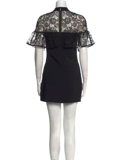Self-Portrait Mock Neck Mini Dress