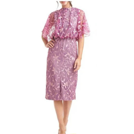 JS Collections Floral Embroidered Dress