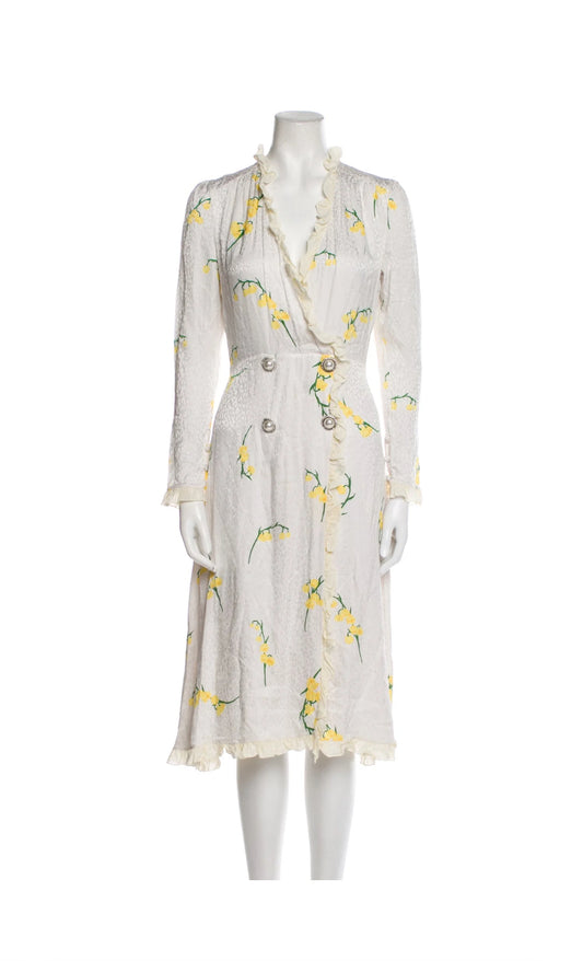 Alessandra Rich Silk Wrap Dress