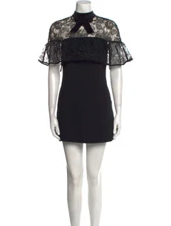 Self-Portrait Mock Neck Mini Dress