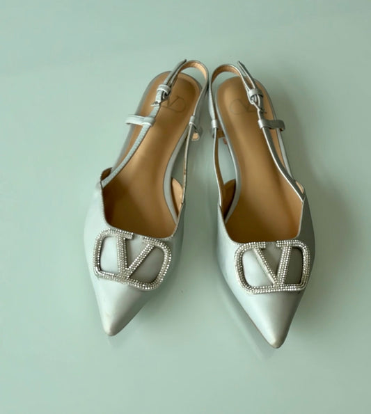 Valentino Silver Slides