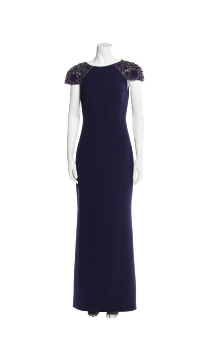 Badgley Mischka Purple Evening Gown