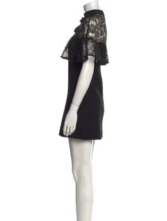 Self-Portrait Mock Neck Mini Dress