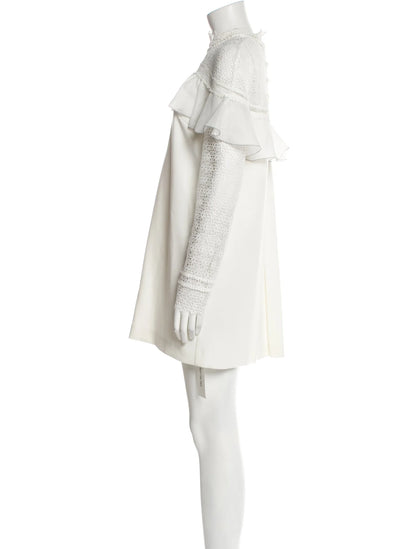 Self-Portrait Mock Neck Mini Dress